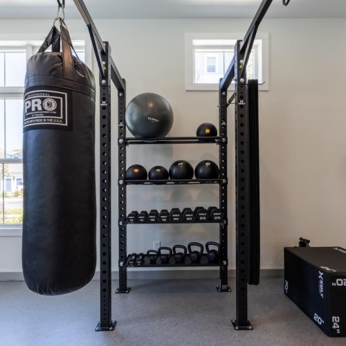 a room with a large metal machine